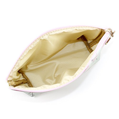 Me Plus Women Small Portable Travel Cosmetic Organizer Clutch Pouch Bag with Zipper Closure (10 Patterns) (LIPS)