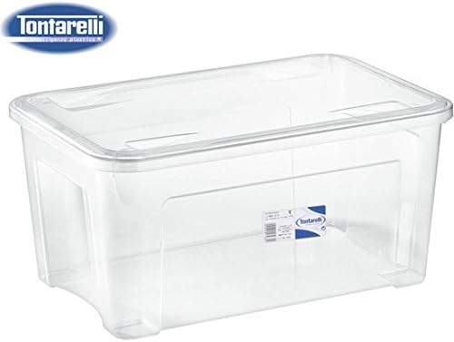 Tontarelli Caja ALMACENAJE 43 L C/Tapa Combi Transparente: Amazon.es: Hogar