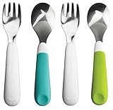 OXO Tot Fork and Spoon Set, Pack of 2 (Green/Blue)