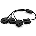 1.9 Ft 1 to 3 OBD2 16 pin Splitter Extension Cable Male to Female Y J1962 Cable