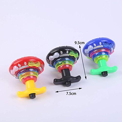 KODORIA 3pcs Flashing Spinning Top LED Shining Toys Kids Toys Birthday Gift for Kids - Assortment
