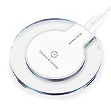 [2019 Upgraded] Fast Wireless Charger, Qi Wireless Charger Pad Compatible Apple iPhone X iPhone 8/8 Plus Samsung Note 8 S8/S8 Plus/S7/S7 Edge/S6 Universal Wireless Charger Stand (White, Standard)