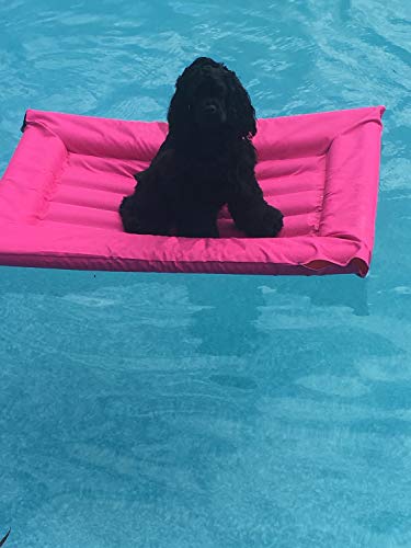 Lazy Dog Loungers Rafts for Dogs and Pets - Semi-Submersible to Keep Your Dog Cool - Lake, Pool, River and Boat (Red - Large)