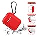 Airpods Case, Music tracker Protective Thicken Airpods Cover Soft Silicone Chargeable Headphone Case with Anti-Lost Carabiner for Apple Airpods 1&2 Charging Case (Airpods 2, Red)thumb 2