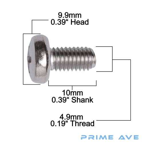 Prime Ave Standard Length Stainless Steel License Plate Screws