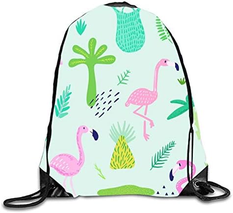 gthytjhv Drawstring Backpack Rucksack Shoulder Bags Gym Bag Travel Backpack Cute Flamingo cute flamingo1 Lightweight Unique 16.9x14.2