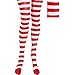 amscan Candy Cane Fabric Tights for Women | Party Costume