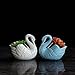 2pcs Swan White and Blue Ceramic Flower Planters/Succulent Plant Pots,Home Office Decor Planter(2, Swan)