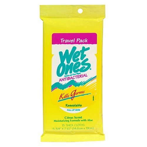 Wet Ones Sensitive Skin Hand and Face Wipes Travel Pack, 15Count (Pack of 12) Beauty