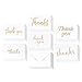 Thank You Cards Bulk 36-Pack Thank You Cards, 6 6 Gold Font Designs, Thank You Notes, Envelopes Included, 4 x 6 Inches