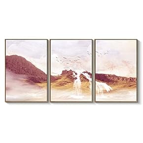 Framed Canvas Wall Art for Living Room, Bedroom Great Abstract Beautiful Landscape Canvas Prints for Home Decoration Ready to Hanging - 16"x24"x3 Panels