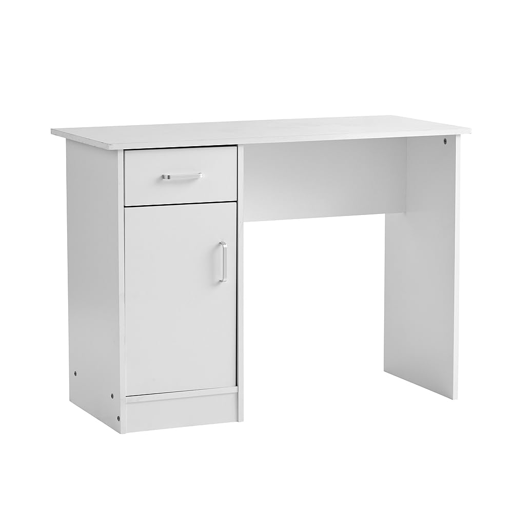 Tyler Home Source Desk White 1 Drawer 1 Door Compact Computer Workstation Home Office Table