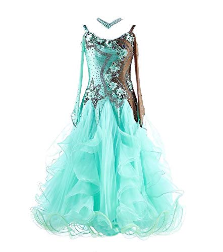 Garuda サイズメイド セミオーダー高級ドレス レディース社交ダンス衣装競技ワンピース 立体花柄 注目発表会ドレス B07s196b13 画面色 セミオーダー