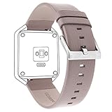 Henoda Leather Wristband for Fitbit Blaze Smart Watch,Blaze Band,Large,Small (Pink (Leather Band), L/G Size)