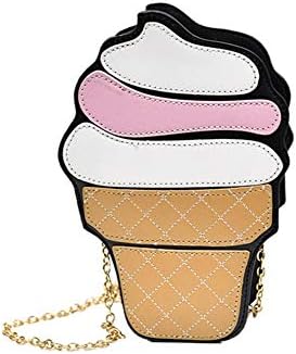 xluckx New Cute Ice Cream Shoulder Bag Mini Creative Mobile Phone Diagonal Package Korean Version of the Cute PU Leather Chain Cake Package
