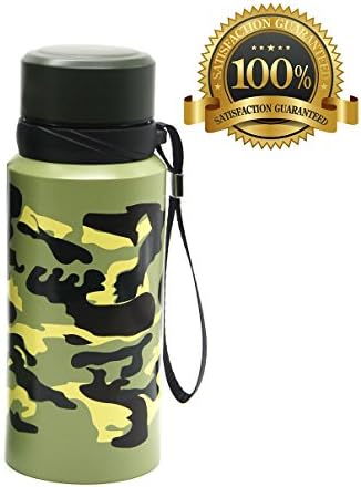 YANGLING Vacuum Insulated Water Bottle BPA Free Stainless Steel Coffee Thermos Flask Travel Mug, 24 oz Hot and Cold Leak Proof Drinking Bottle for Kids Men Women, Camouflage Yellow Green