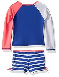 Nautica Fashion Rashguard - Conjunto de traje de baño para niña, 3T