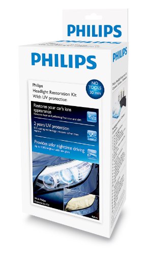 Philips Headlight Restoration Kit with UV protection - Complete Kit to restore headlight lenses