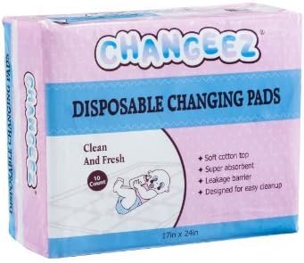 Disposable Diaper Baby Changing Pad Underpads Changeez- 40 count white