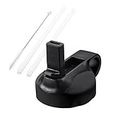 Hydro Flask Straw Lid/Cap, Glink Straw Cap for Wide Mouth Sports Water Bottle&2 Plastic Straws Fits Hydro Flask Water Bottle