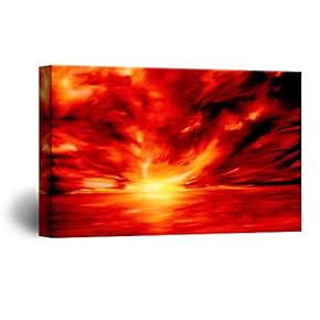 Canvas Wall Art Sunset Print Gallery Wrap Modern Home Decoration Ready to Hang - 12x18 inches