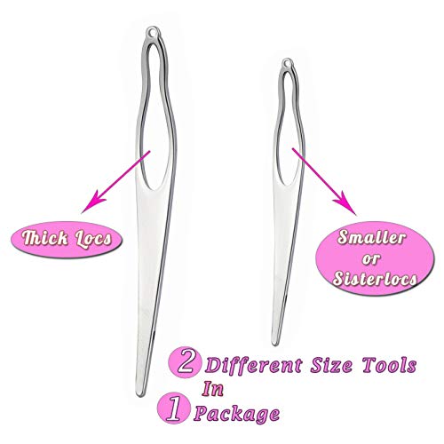Two Different Size Dreadlocks Tools, Interlocking Tool For Locs, EasyLoc Hair Tool For Dreadlocks, Interlocks or Sisterlocks, Starting and Maintaining Your Locs Easy (silver)
