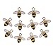 MagiDeal 10 Pieces Crystal Rhinestone Bees Flat backs Embellishments Buttons Flatback Appliques for Wedding Phone Craft Bag Shoes Hair Accessories Handmade Decorations - Yellow