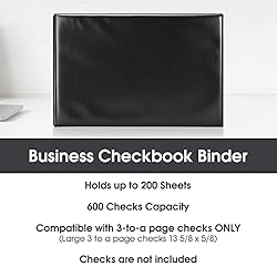 7 Ring Business Check Book Binder, 600 Checks