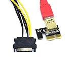 VER-009S-6-Pack-PCIE-Riser-1X-to-16X-Graphics-Extension-for-GPU-Mining-Powered-Riser-Adapter-Card-by-BAY-Direct-60cm-USB-30-Cable-4-Solid-Capacitors-Two-6PIN-and-Molex-3-Power-Options