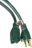 Coleman Cable 2353 16/3 Vinyl Landscape Outdoor Extension Cord, Green, 80 Foot