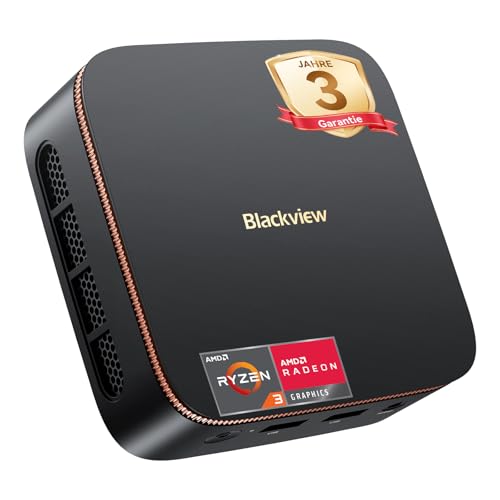 Blackview MP20 Mini PC AMD Ryzen 3300U (Exceeds N95/N150/N100) Win11 Pro, 16GB RAM 512GB Micro Desktop Computer, 4K @ 60Hz UHD, USB 3.2+DP + HDMI + Gigabit Ethernet for Business/Home Theater