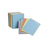 Oxford Half Size Index Cards, Assorted Colors, 3 x 2.5, Ruled, 2 Packs of 200 - Total Of 400 (10010)