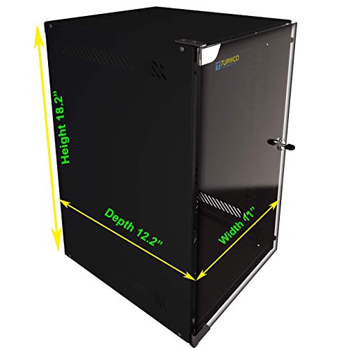 Portable 10" Network Cabinet 9U -Tupavco TP1529- SOHO Floor/Wall Mount Compact Ten Inch Half-Rack -IT Electronics CCTV Media Networking Equipment Server Rackmount Enclosure -Glass Door Secured Lock