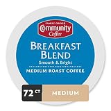 Community Coffee Breakfast Blend Medium Roast Single Serve K-Cup Compatible Coffee Pods, Box of 72 Pods