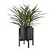 FaithLand Plant Pot 12 inch – Perfectly Fits Mid-Century Modern Plant Stand – Drainage Plug – Matte Blackthumb 3
