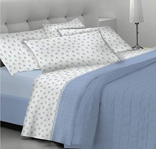 Bassetti Completo Lenzuola Matrimoniali TOKEN In Puro Cotone – Lenzuolo Sopra 240x280, Sotto Con Angoli 175x200 E 2 Federe 50x80, Colore Verde Moderno