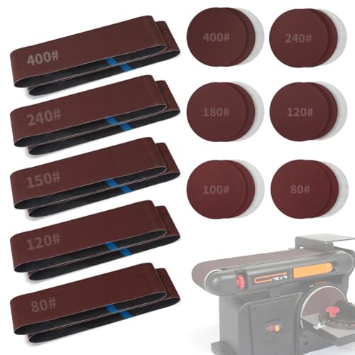 Sanding Belts & PSA Sanding Discs Set - 10 Pack 4x36 Inch