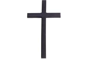 HOBBIESAY 9.8x9.4 inch Black Wooden Cross Wall Hanging Cross Decoration Gatholic Crucifix Wall Cross Wall Mounted Cross Ornament for Home Christian Weddings Party Gift Decor