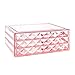 Makeup Cosmetic Organizer Cosmetics Organizers Storage Drawers - 3 Pieces Set, Diamond Pattern, Pink (9 Drawers)