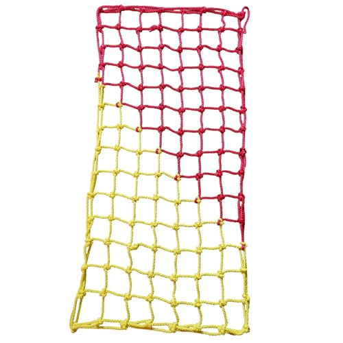 Climbing Net for Children Polyester Rope Ladde Protective Net for Playground, Anti-Fall, Obstacle Course, Swings, Tree House (Size: 152 x 304 cm (5 x 10 ft), Colour: Red/Yellow)