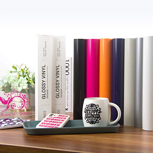 Permanent Vinyl for Cricut, Silhouette Cameo Vinyl Cutters, 12×120 Inches Glossy Vinylfor Signs