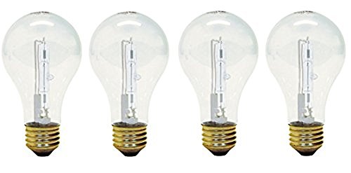 GE 78798-12 Halogen Crystal Clear A19 Bulb, 72-Watt, 4-Pack