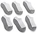 Jefferies Socks Boys 8-20  Seamless Toe Athletic Low Cut, 6-pack White/Grey, 8-9