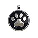 LuckyPet Paw Print Enamel Jewelry Pet ID Tag for Dogs and Cats, Personalized Engraving on The Back Side, Large (1 & 3/16 inches), Black