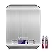 Kitchen Food Scale Digital Weight - Stainless Steel, Slim and Stable, Large Display, Measure Dry and Liquid, Easy to Clean, with Grams and Ounces, Holds Up to 11Ibs, include 2 AAA Battery - Molecee