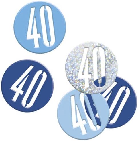 Unique Party 83840 - Glitz Blue & Silver 40th Birthday Confetti, Age 40 - Image 3