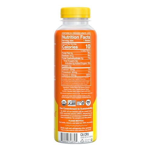 LEMON PERFECT PEACH, HYDRATING FLAVORED LEMON WATER, ZERO SUGAR, DELICIOUS AND REFRESHING, ORGANIC, 15.2 FL OZ BOTTLES (1-PACK)