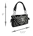 Black Embroidered Concealed Carry Purse Rhinestone Skull Studded Vinyl Handbag