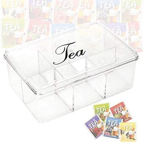 6 secciones acrílico caja de té: Amazon.es: Hogar