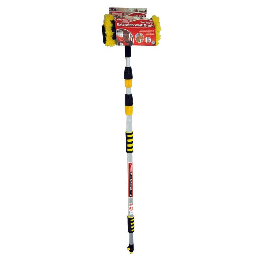 Kingfisher Telescopic Car Caravan Wash Brush, Black, 3 m